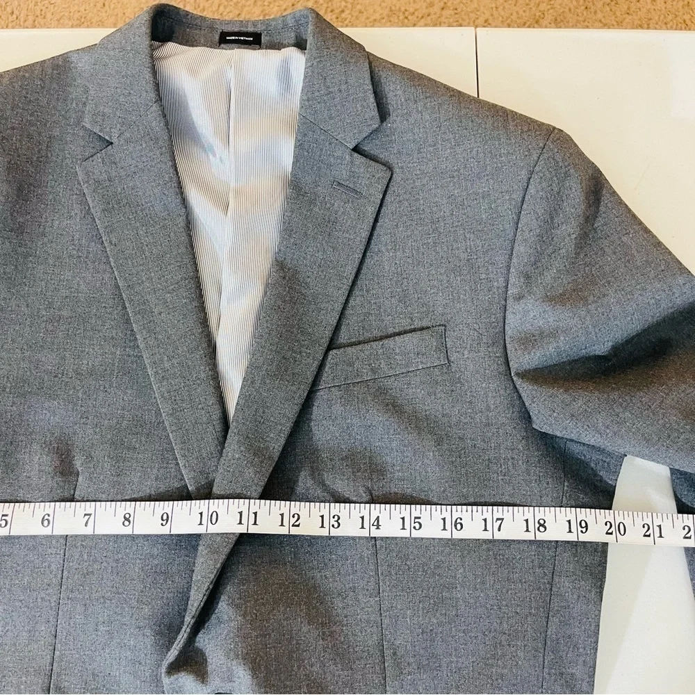 JF J.Ferrar Slim Fit Men Blazer Suit Jacket Size 40L Gray